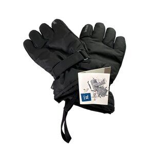 NWT ISOTONER Black Winter Gloves Lined Velcro Wrists Water Resistant Size XL